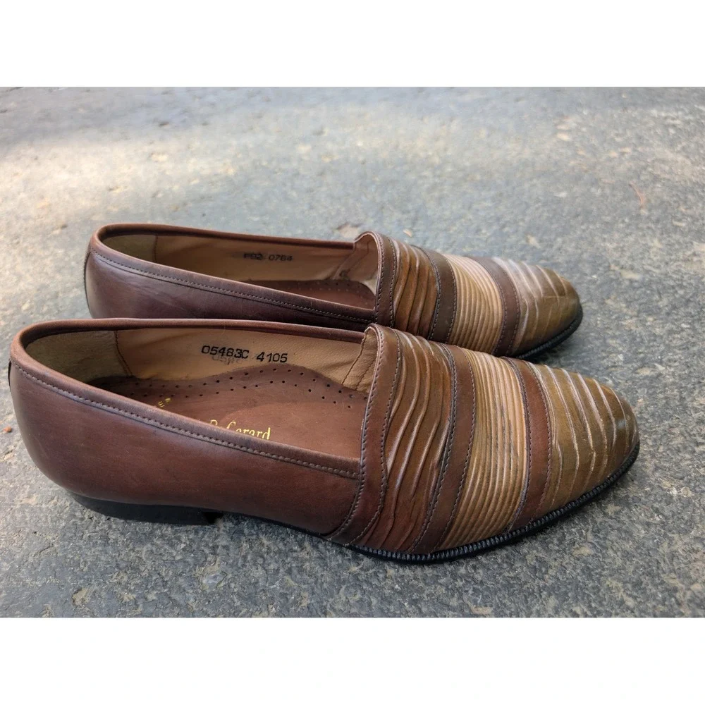 Mario De Gerard Vintage Loafers Mens 41 Brown Leather Eclectic Grandpa Slip On